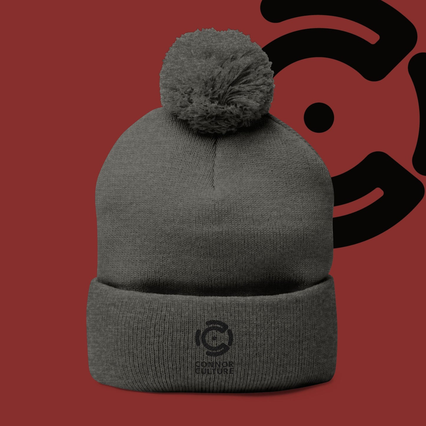 Black Connor Culture Pom Knit Cap