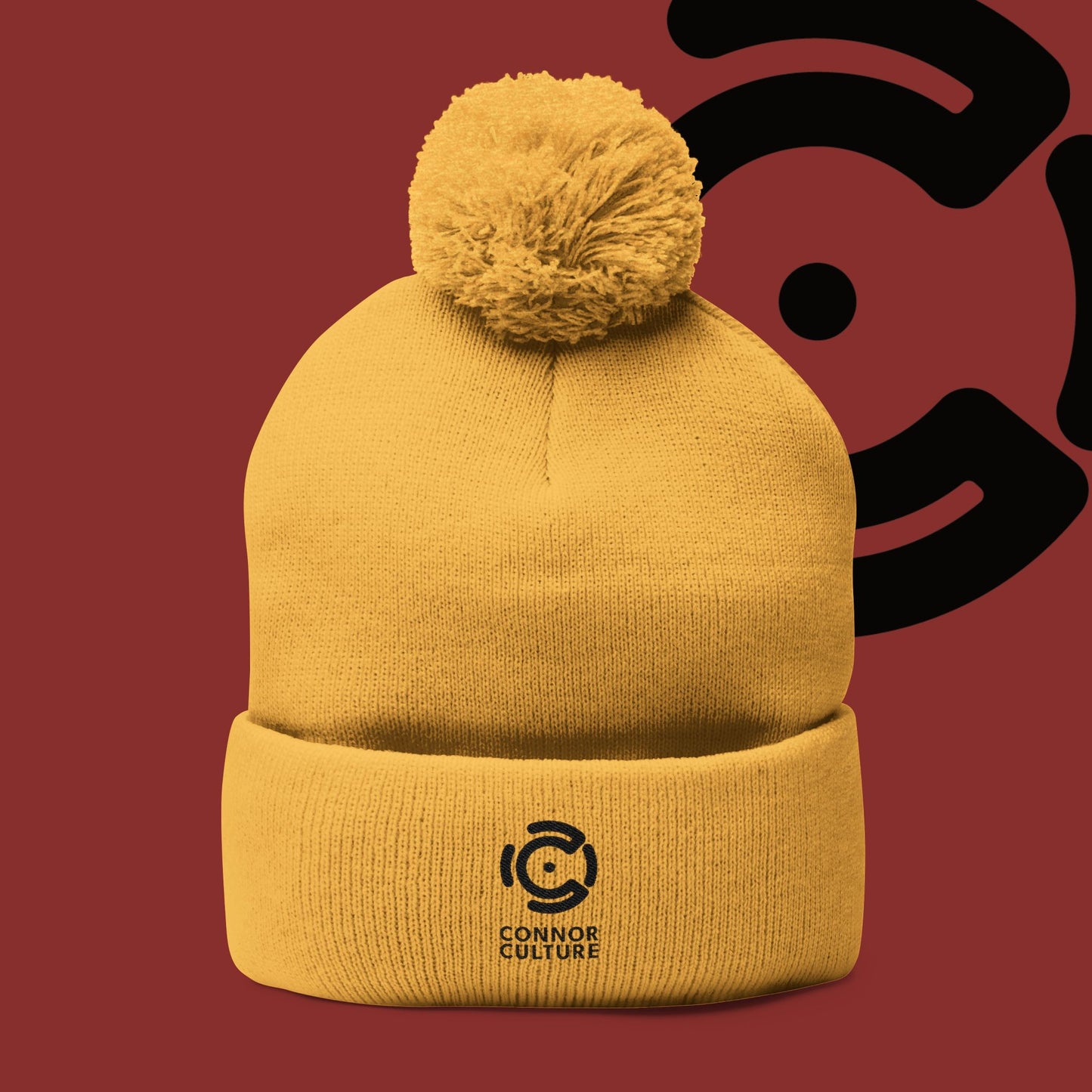 Black Connor Culture Pom Knit Cap