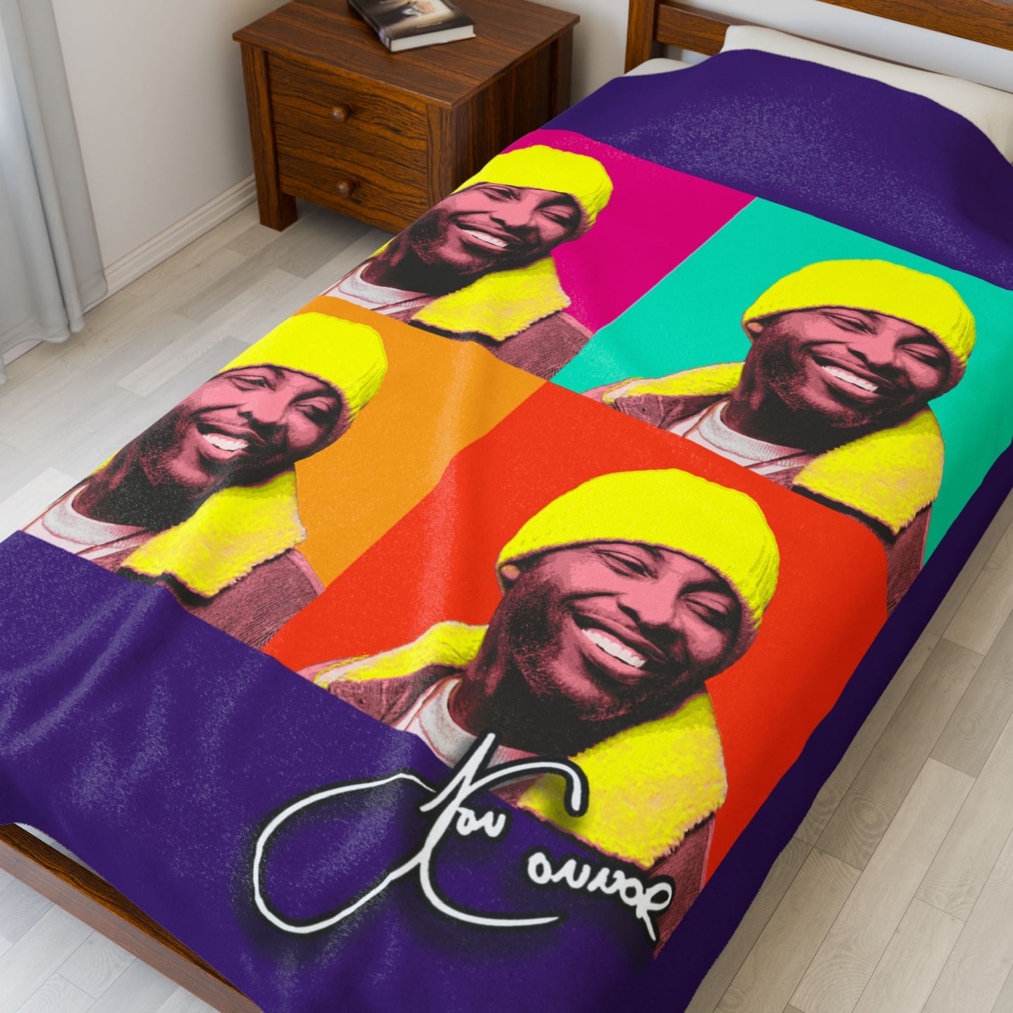 Jon Connor Pop Art "Signed" Velveteen Plush Blanket