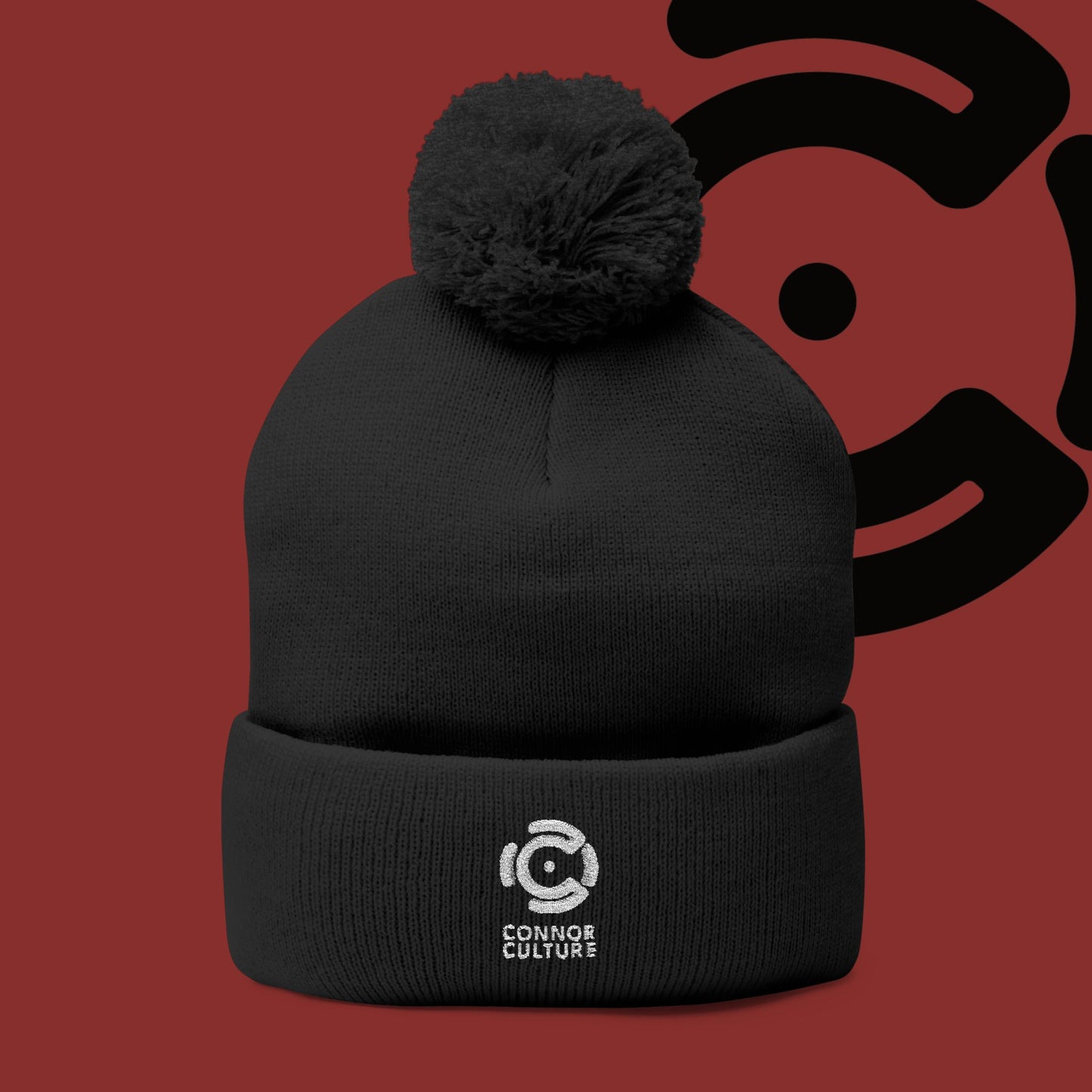 White Connor Culture Pom Knit Cap