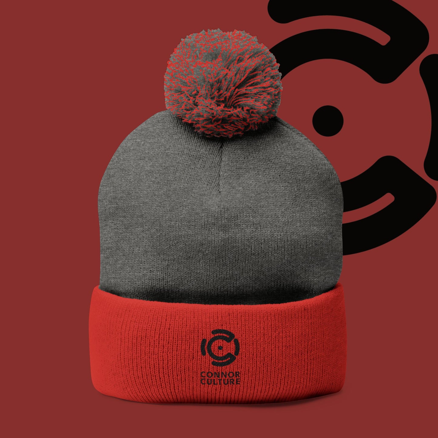 Black Connor Culture Pom Knit Cap