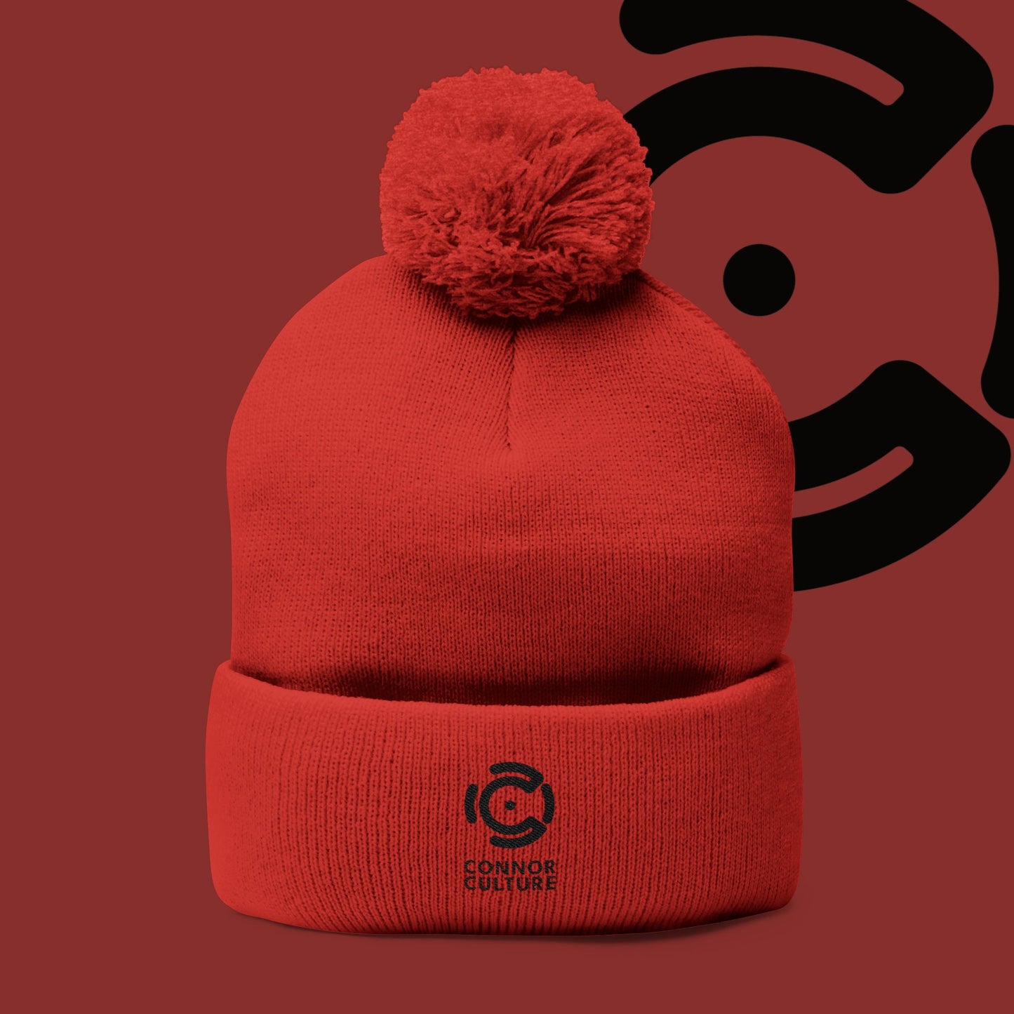 Black Connor Culture Pom Knit Cap